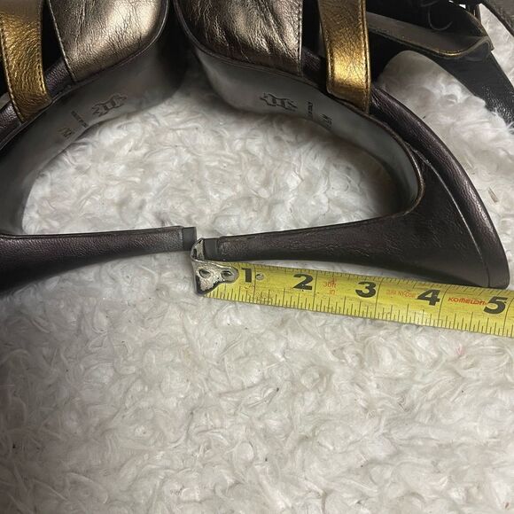 Donald J Pliner Metallic two tone Bronze Leather Heels SZ7.5M - Picture 9 of 12